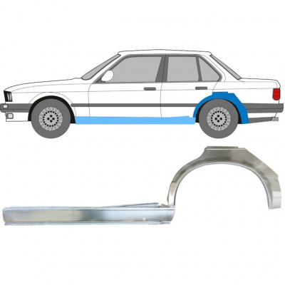 Reparaturni del praga in zadnjega blatnika za BMW 3 E30 1982-1987 / Leva / Komplet 11238