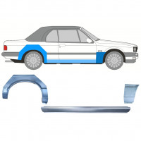 Popravni panel praga + sprednji + zadnji blatnik za BMW 3 E30 1985-1987 CABRIO / Desna / Komplet 12571