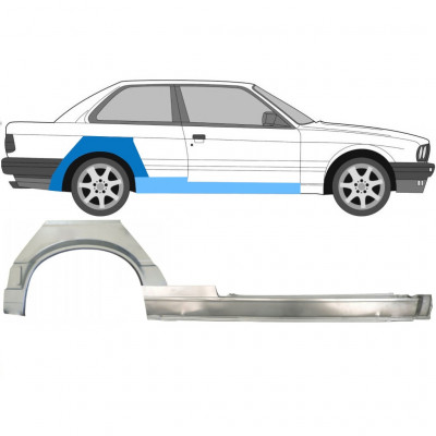 Reparaturni del praga in zadnjega blatnika za BMW 3 E30 1987-1994 / Desna / Komplet 11505