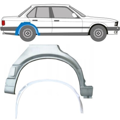Notranji in zunanji popravni panel zadnjega blatnika za BMW 3 E30 1987-1994 / Desna / Komplet 10860