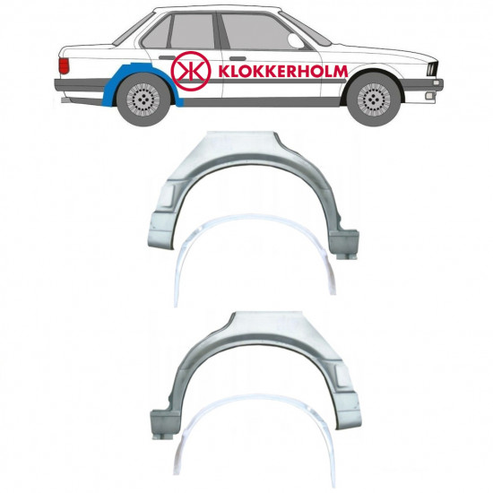 Notranji in zunanji popravni panel zadnjega blatnika za BMW 3 E30 1987-1994 / Komplet 10862