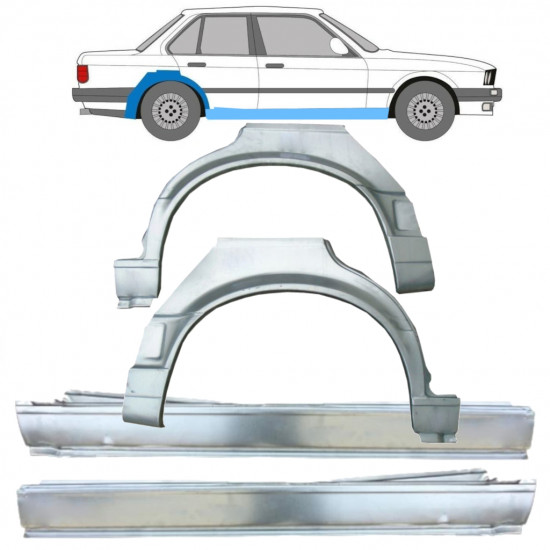 Reparaturni del praga in zadnjega blatnika za BMW 3 E30 1987-1994 / Komplet 11242