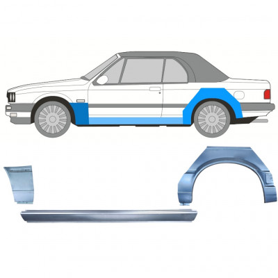 Popravni panel praga + sprednji + zadnji blatnik za BMW 3 E30 1987-1994 CABRIO / Leva / Komplet 12575