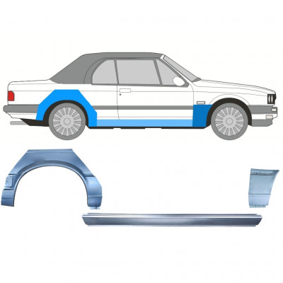 Popravni panel praga + sprednji + zadnji blatnik za BMW 3 E30 1987-1994 CABRIO / Desna / Komplet 12574