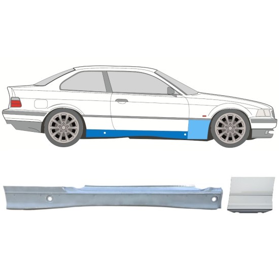 Popravni panel celotnega praga in sprednjega blatnika za BMW 3 E36 1990-2000 / Desna / COUPE / Komplet 17021