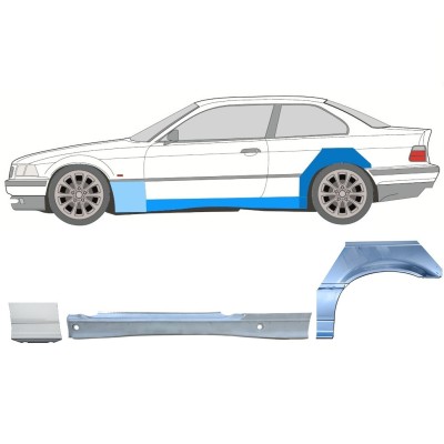 Popravni panel celotnega praga in sprednjega blatnika za BMW 3 E36 1990-2000 / Leva / COUPE / Komplet 17026