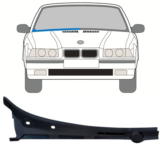 Popravni panel vetrobranskega stekla za BMW 3 E36 1990-2000 / Desna / COMBI / SEDAN / COMPACT 16898