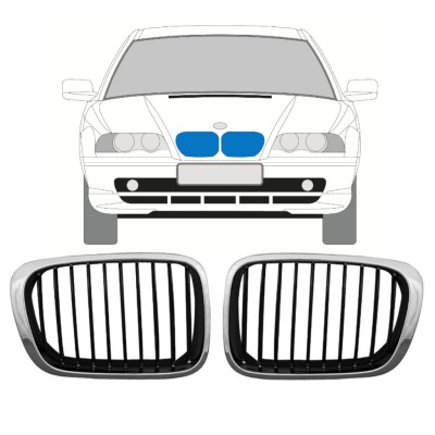 Rešetka za BMW 3 E46 1998-2006 / Levo+Desno / Komplet 11129