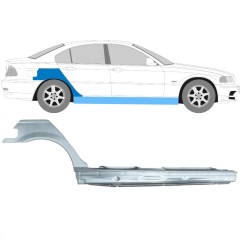Popravni panel celotnega praga in zadnjega blatnika za BMW 3 E46 1998-2006 / Desna / Komplet 11258