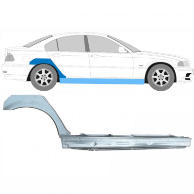 Reparaturni del praga in zadnjega blatnika za BMW E46 3 1998-2005 / Desna / Komplet 11243