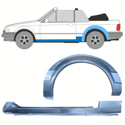 Reparaturni del praga in zadnjega blatnika za Ford Escort 1981-1990  CABRIO / Leva / Komplet 12587