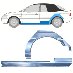 Reparaturni del praga in zadnjega blatnika za Ford Escort 1995-2000 / Leva / CABRIO / Komplet 12590