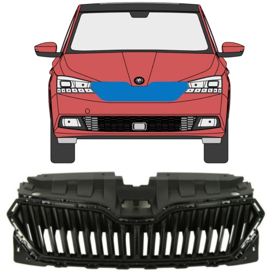 Rešetka za Skoda Fabia 2018-2021 16214