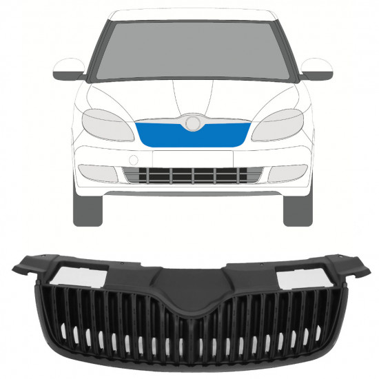 Črna Rešetka za Skoda Fabia 2007-2010 7524