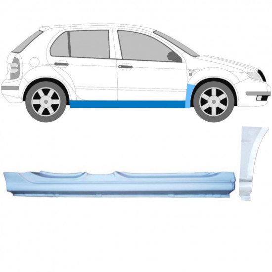 Popravni panel praga in sprednjega blatnika za Skoda Fabia 1999-2007 / Desna 11167