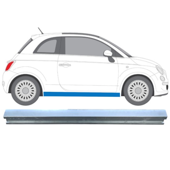Popravni panel spodnjega praga za Fiat 500 2007-2018 / Desna 16068