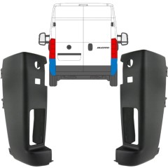Vogal zadnjega odbijača za Peugeot Boxer 2006-2018 / Leva / Levo+Desno / Komplet 14084