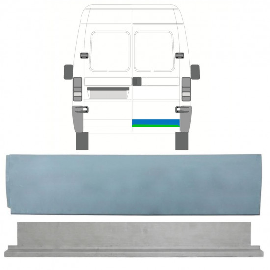 Notranji in zunanji popravni panel zadnjih vrat za Fiat Ducato Boxer Relay Jumper 1994-2006 / Desna / Komplet 9749