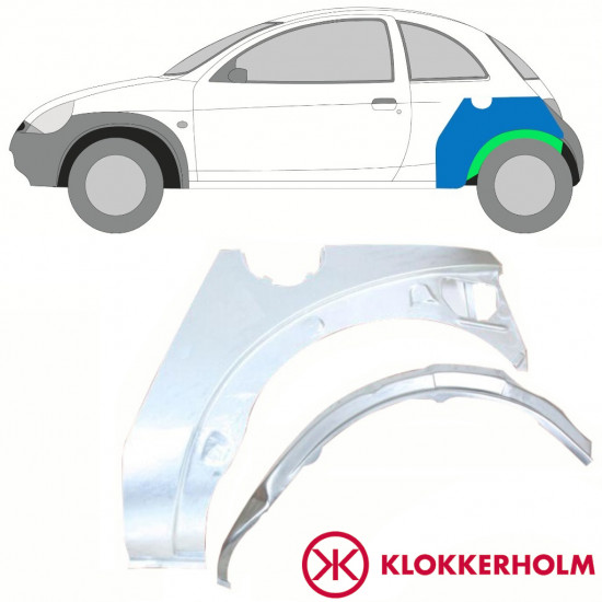 Notranji in zunanji popravni panel zadnjega blatnika za Ford KA 1996-2008 / Leva / Komplet 10776