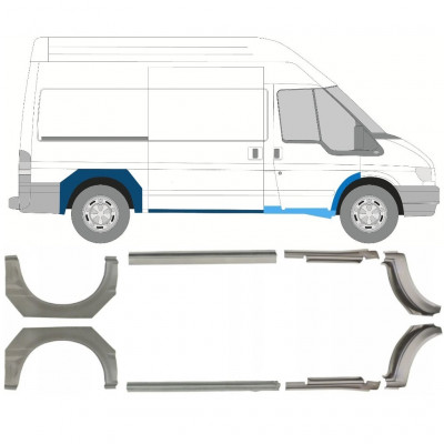 Reparaturni del praga in zadnjega blatnika za Ford Transit 2000-2013 / Komplet 9692