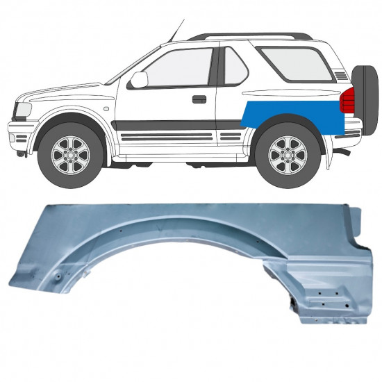 Popravni panel zgornjega dela zadnjega blatnika za Opel Frontera B 1999-2002 / Leva 12835