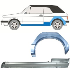 Reparaturni del praga in zadnjega blatnika za Volkswagen Golf 1 1974-1985 / Leva / CABRIO / Komplet 12578