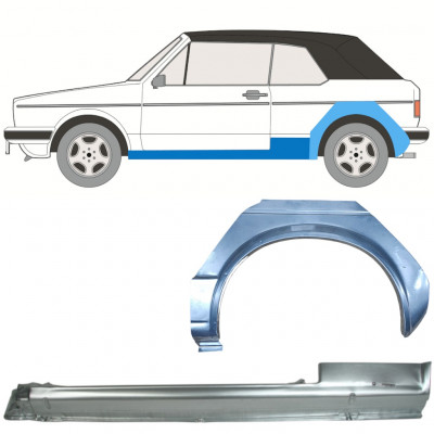 Reparaturni del praga in zadnjega blatnika za VW Golf 1 1979-1993 CABRIO / Leva / Komplet 12578