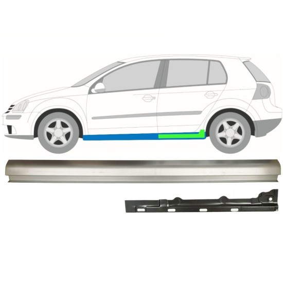 Popravni panel notranjega in zunanjega praga za Volkswagen Golf 5 2003-2009 / Leva / Komplet 11709