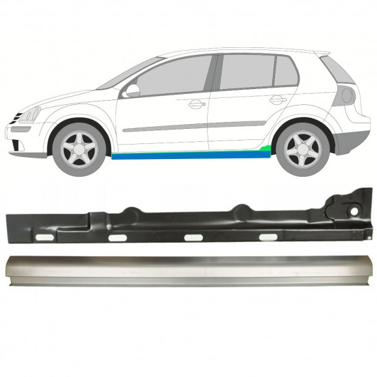 Popravni panel notranjega in zunanjega praga za VW Golf 5 2003-2009 / Leva / Komplet 11709