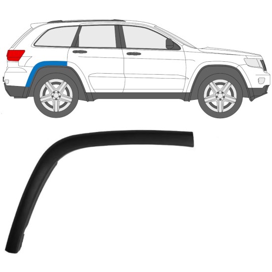 Obloga stranskega dela zadnjega blatnika za Jeep Grand Cherokee 2010-2021 / Desna 15849
