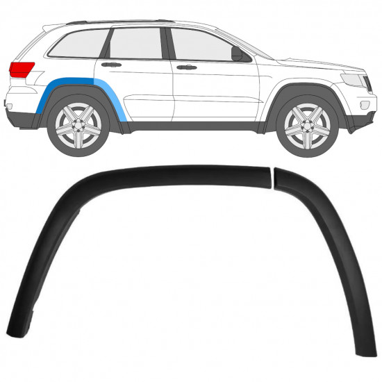 Obloga stranskega dela zadnjega blatnika za Jeep Grand Cherokee 2010-2021 / Desna / Komplet 12950
