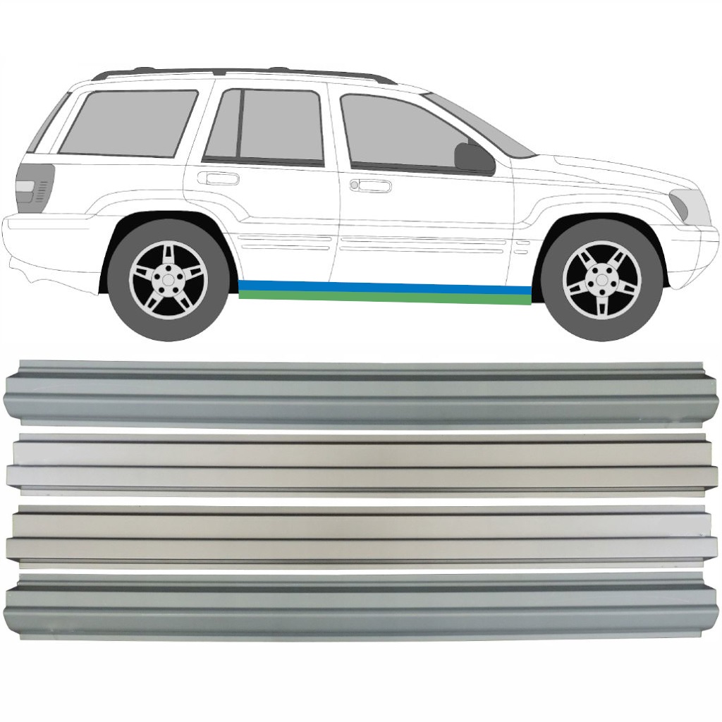 Popravni Panel Notranjega In Zunanjega Praga Za Jeep Grand Cherokee 1998-2005 / Levo+Desno / Komplet 9482