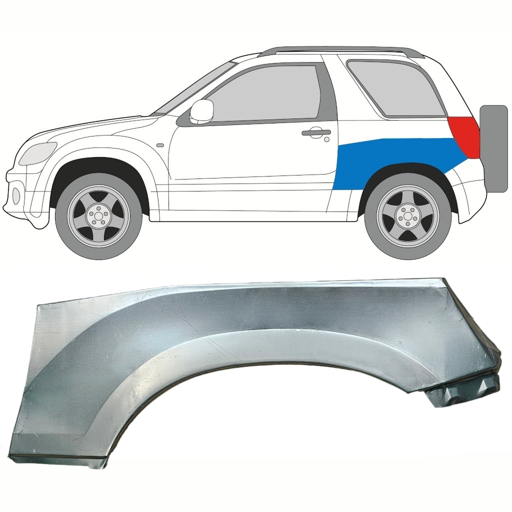 Popravni Panel Zgornjega Dela Zadnjega Blatnika Za Suzuki Grand Vitara 2005-2014 / Leva 8508