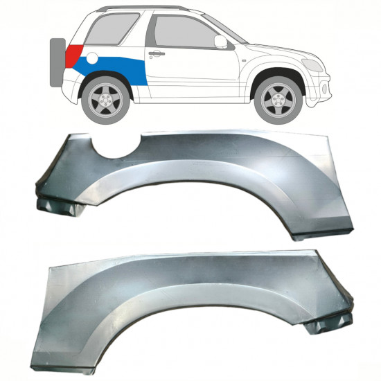 Popravni panel zgornjega dela zadnjega blatnika za Suzuki Grand Vitara 2005-2012 / Levo+Desno / Komplet 10267