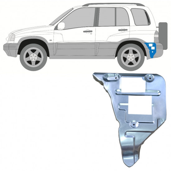 Popravni panel za montažo zadnjega odbijača za Suzuki Grand Vitara 1997-2005 / Leva 11700