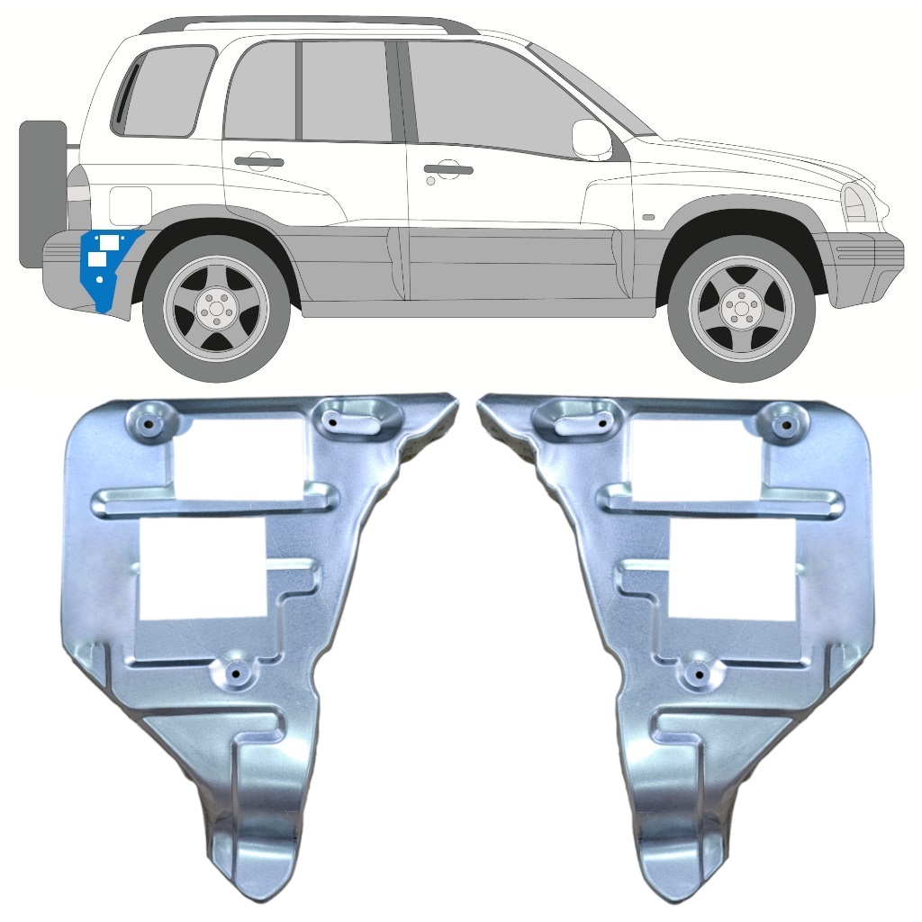 Popravni Panel Za Montažo Zadnjega Odbijača Za Suzuki Grand Vitara 1997-2005 / Levo+Desno / Komplet 11701