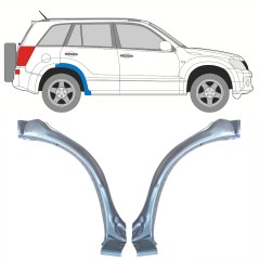 Popravni panel sprednjega dela zadnjega blatnika za Suzuki Grand Vitara 2005-2014 / Levo+Desno / Komplet 10177
