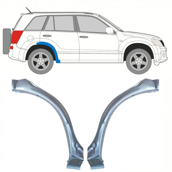 Popravni panel sprednjega dela zadnjega blatnika za Suzuki Grand Vitara 2005-2012 / Levo+Desno / Komplet 10177