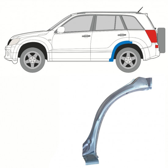 Popravni panel sprednjega dela zadnjega blatnika za Suzuki Grand Vitara 2005-2012 / Leva 10176