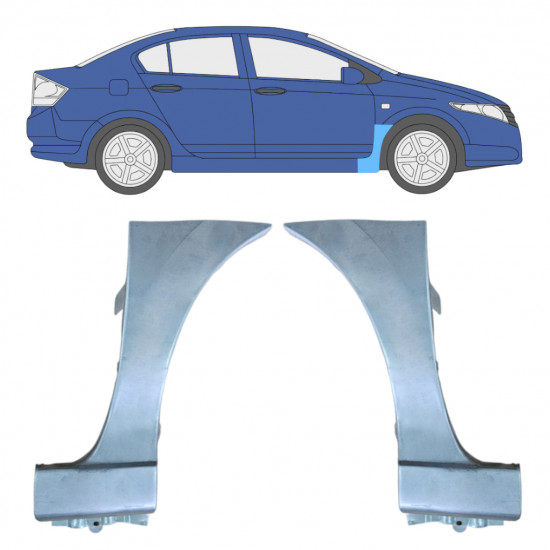 Popravni panel prednjega blatnika za Honda City 2008-2013 / Levo+Desno / Komplet 9946