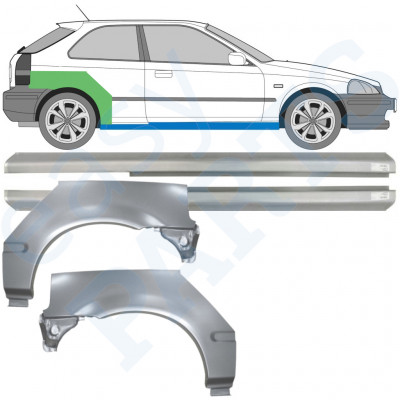 Reparaturni del praga in zadnjega blatnika za Honda Civic 1995-2000 / Levo+Desno / Komplet 10664