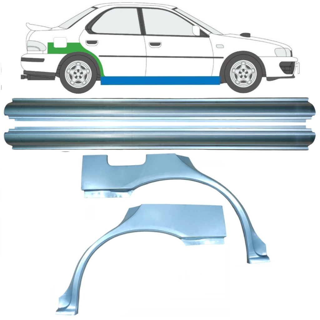 Reparaturni Del Praga In Zadnjega Blatnika Za Subaru Impreza Gc Gf 1992-2000 / Levo+Desno / Komplet 10667