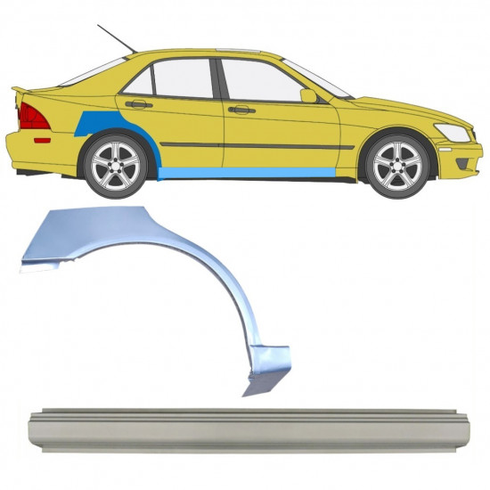 Reparaturni del praga in zadnjega blatnika za Lexus IS 200 1998-2005 / Desna / Komplet 10315