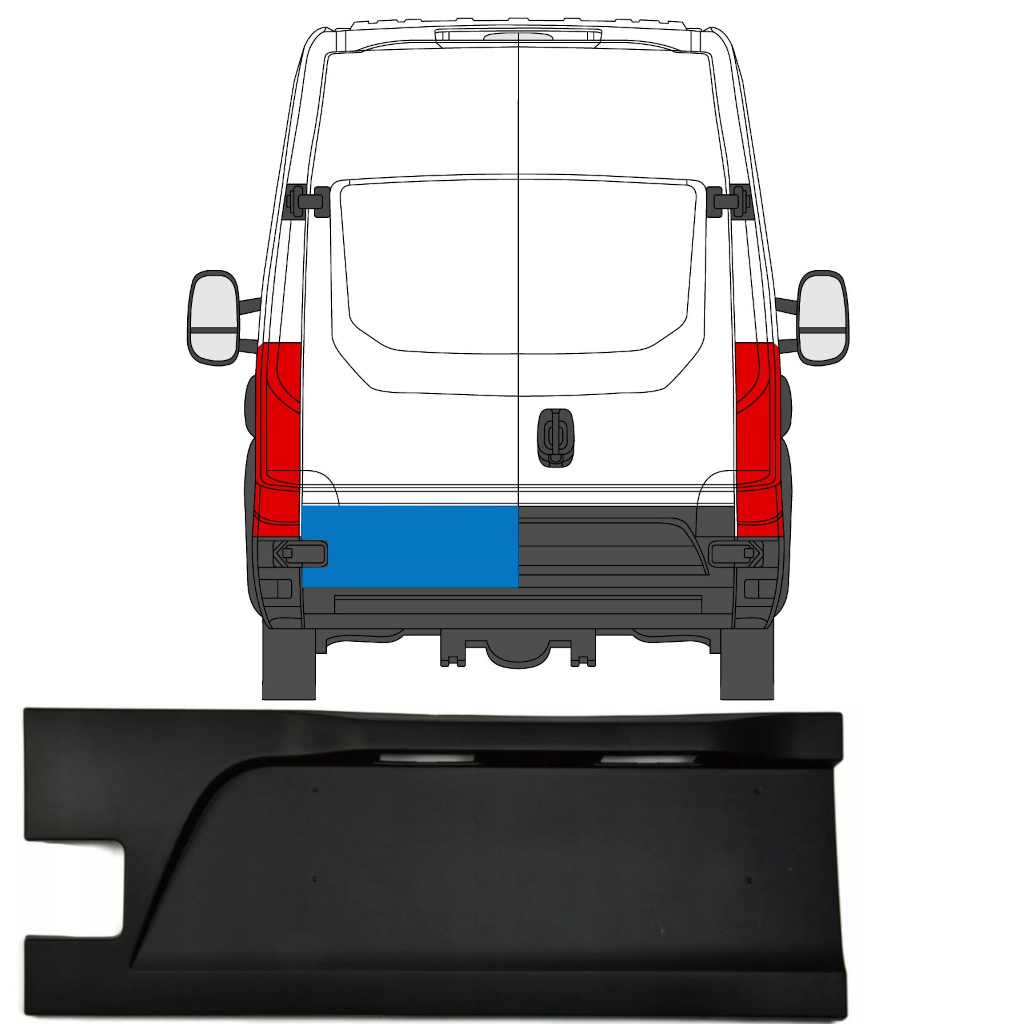 Obloga Stranskega Dela Zadnjih Vrat Za Iveco Daily 2014-2019 / Leva 7874