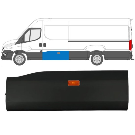 Obloga stranskega dela drsnih vrat z lučjo za Iveco Daily 2014-2019 / Leva / Komplet 11971