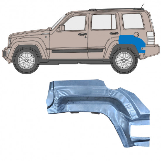 Popravni panel zadnjega dela zadnjega blatnika za Jeep Liberty 2008-2013 / Leva 7941