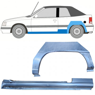 Reparaturni del praga in zadnjega blatnika za Opel Kadett E 1987-1993  CABRIO / Leva / Komplet 12584