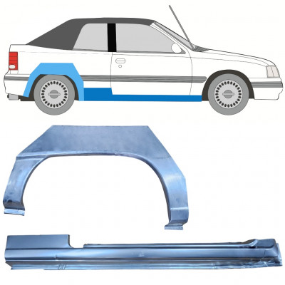 Reparaturni del praga in zadnjega blatnika za Opel Kadett E 1987-1993  CABRIO / Desna / Komplet 12583