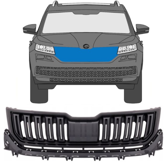 Črna Rešetka za Skoda Kodiaq 2016-2023 / Komplet 7547