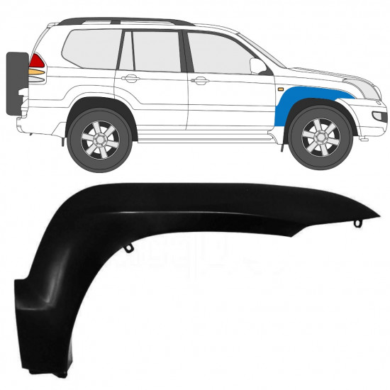 Sprednji blatnik zaščita za Toyota Land Cruiser J120 2003-2010 / Desna 12952